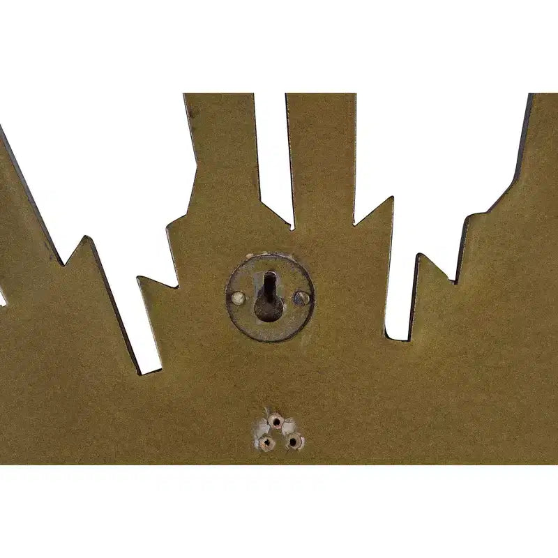 Espejo de pared redondo de madera con diseño de rayos de sol, de 35.5", acabado dorado, acento ecléctico para el recibidor, compuesto de MDF