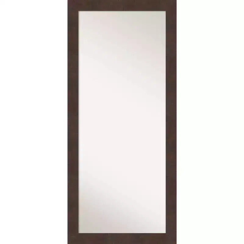 29" x 65" Non-Beveled Wild Wood Brown Full Length Floor Leaner Mirror - Amanti Art: Polystyrene Frame, 5ft Height