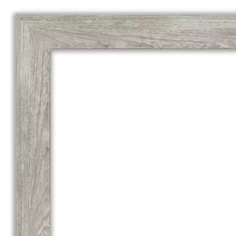 32" x 26" Schmaler Wandspiegel in Taubengrau mit gewaschener Optik, ohne Facettenschliff, modern und rechteckig, Montagematerial inklusive
