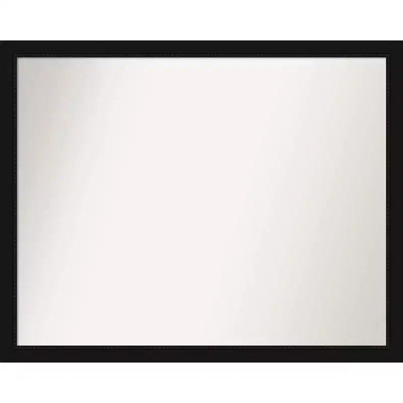 Amanti Art 30" x 24" Non-Beveled Avon Black Narrow Wall Mirror : Modern Style, Polystyrene Frame