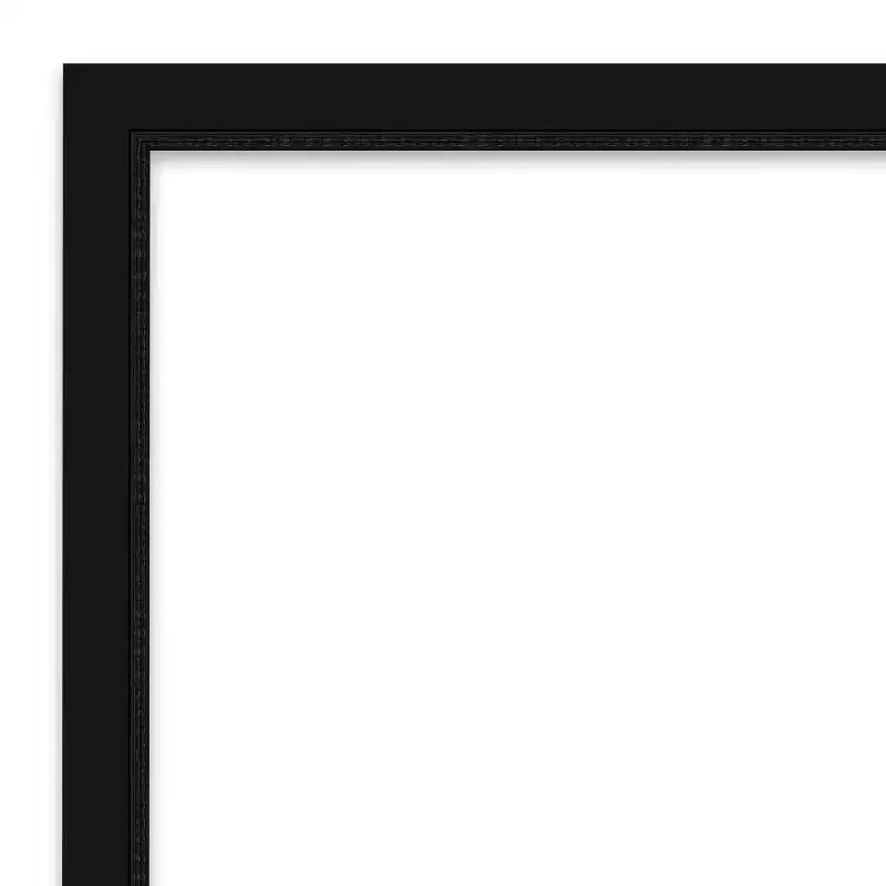 30" x 24" Schmaler schwarzer Wandspiegel, ohne Facettenschliff, im modernen Stil, Rahmen aus Polystyrol