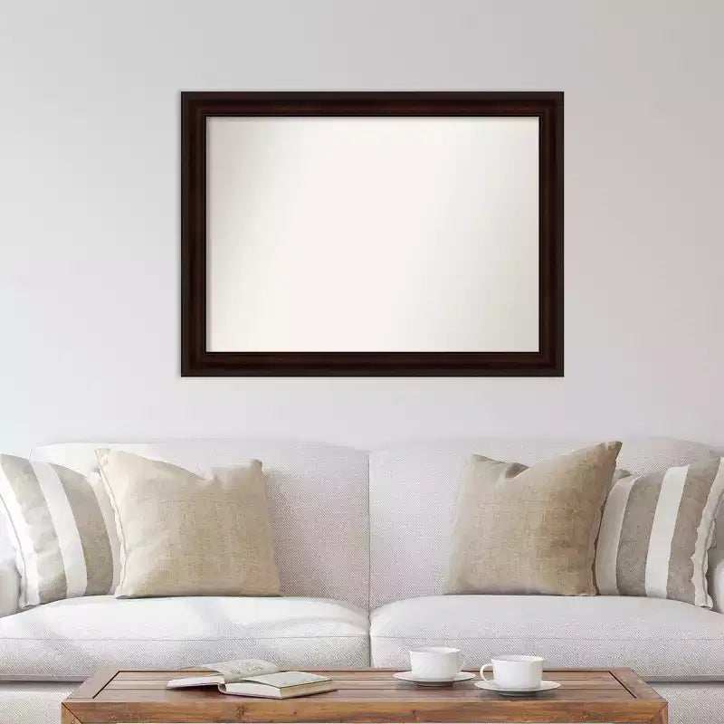 Espejo de pared marrón grano de café, sin bisel, de 43" x 32"