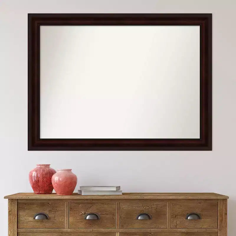 Espejo de pared marrón grano de café, sin bisel, de 43" x 32"