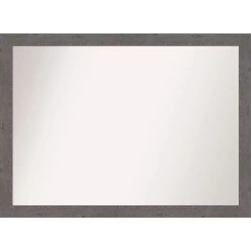 42" x 31" Rustic Plank Narrow Wall Mirror: Amanti Art, Modern Rectangle Decor with Mounting Hardware