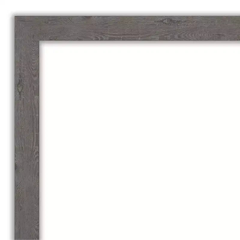 Espejo de pared estrecho de tablones rústicos, decoración rectangular moderna, de 42" x 31", con herrajes de montaje