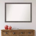 Espejo de pared estrecho de tablones rústicos, decoración rectangular moderna, de 42" x 31", con herrajes de montaje
