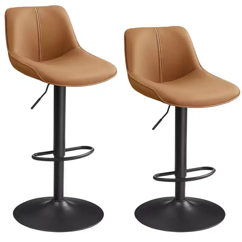 VASAGLE Bar Stools Set of 2, Adjustable Height Swivel Barstools with Ergonomic Backrest, Synthetic Leather, Modern Tall Bar Chairs