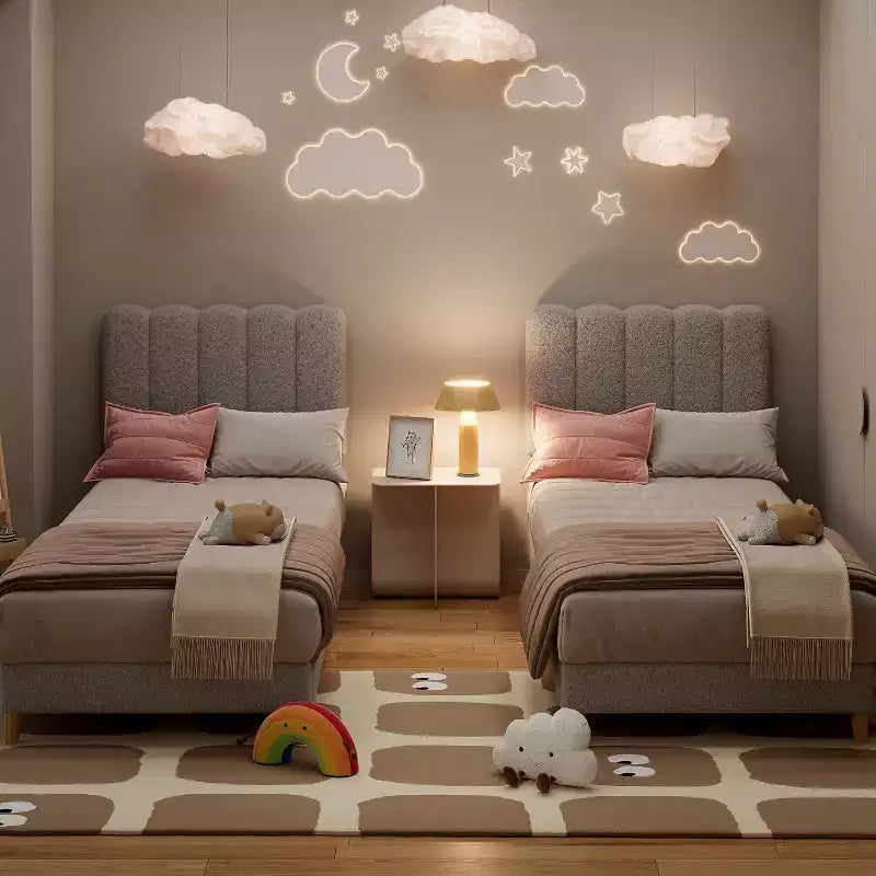 Cadre de lit plateforme simple, tête de lit rembourrée et douce, lattes en bois, sommier inutile, sans bruit, mobilier de chambre