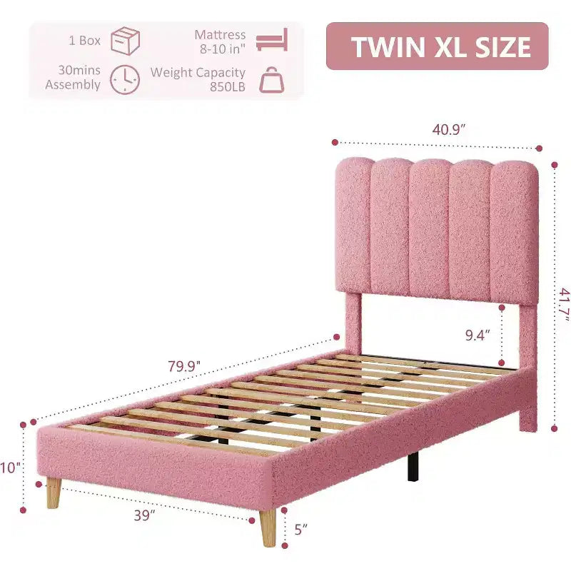 Cadre de lit plateforme simple, tête de lit rembourrée et douce, lattes en bois, sommier inutile, sans bruit, mobilier de chambre