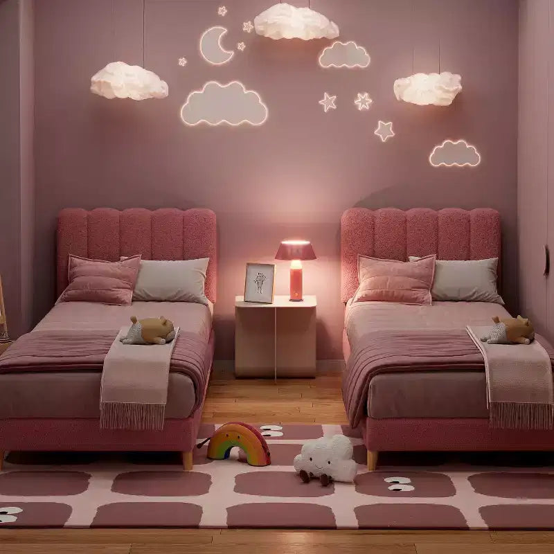 Cadre de lit plateforme simple, tête de lit rembourrée et douce, lattes en bois, sommier inutile, sans bruit, mobilier de chambre