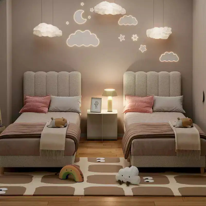 Cadre de lit plateforme simple, tête de lit rembourrée et douce, lattes en bois, sommier inutile, sans bruit, mobilier de chambre