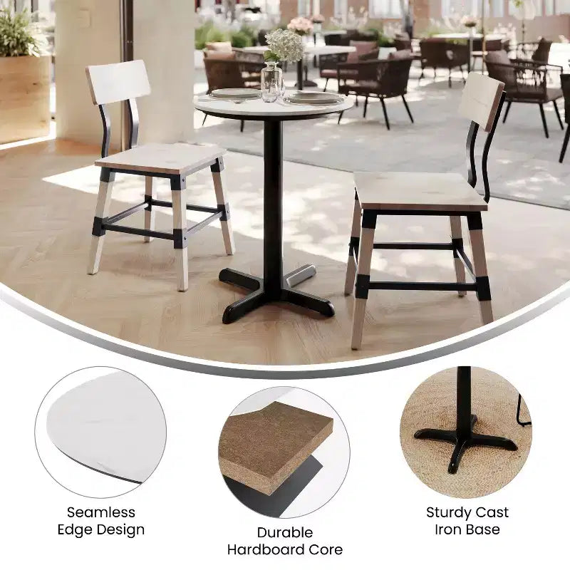 Tablero con tecnología y base en X a la altura de una mesa