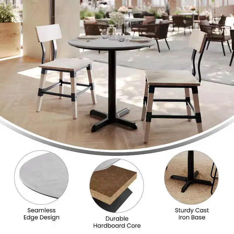 Tablero con tecnología y base en X a la altura de una mesa