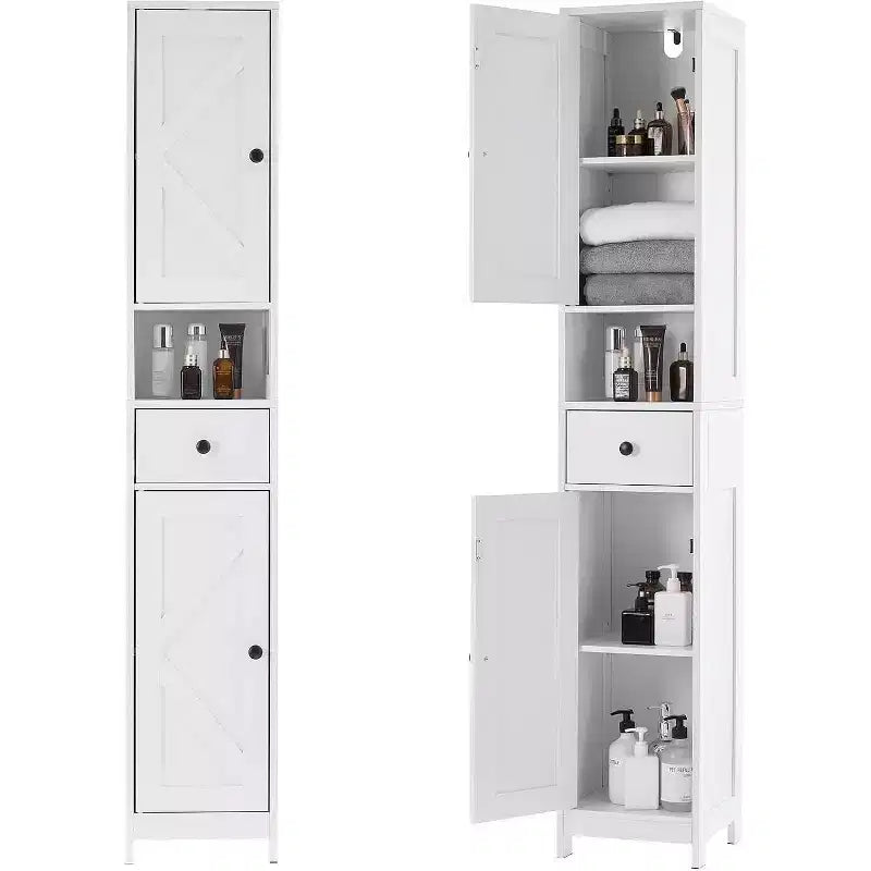 Tall Narrow Bathroom Cabinet,66.9 Small Skinny Bathroom Storage Cabinet for Small Spaces,Freestanding Water Resistant Organizer for Bathroom,Kitchen