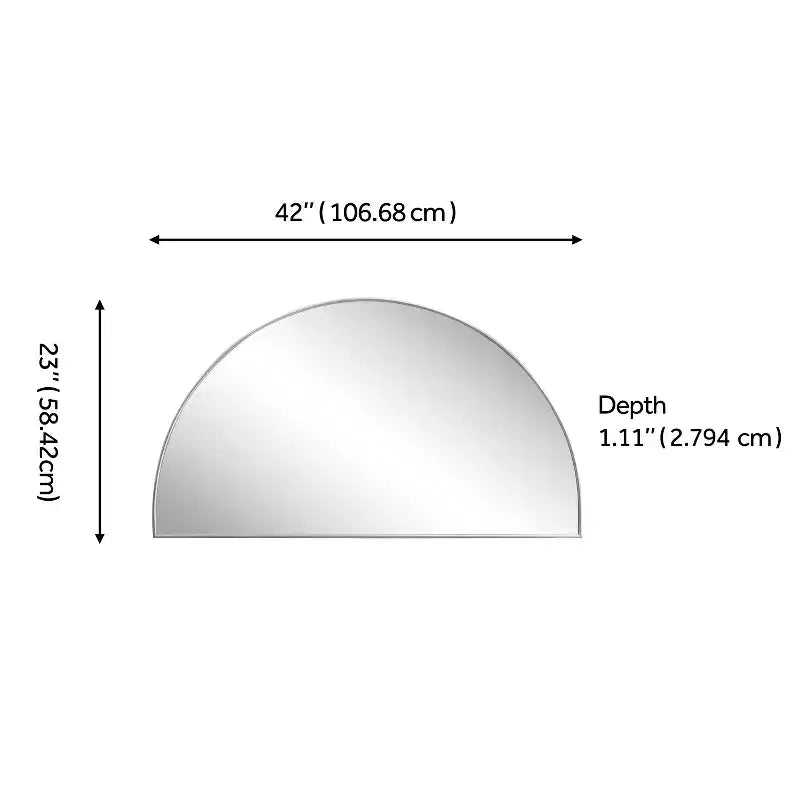 Miroir mural en demi-cercle avec cadre en métal