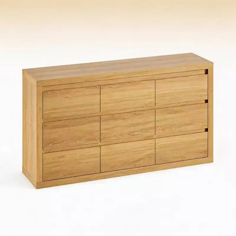 Moderne Schlafzimmerkommode mit 9 Schubladen, breite Schubladenkommode mit Kippsicherung, Holzschrank und TV-Ständer für Kleiderschrank, Wohnzimmer
