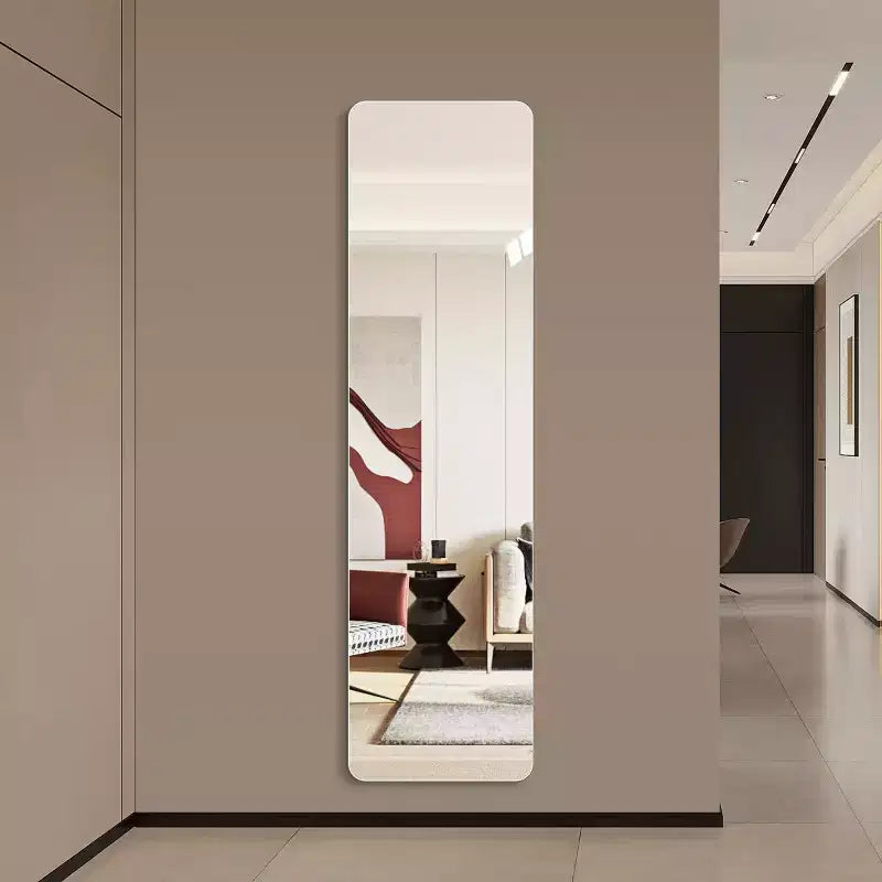 Modern Full Length Wall Mirror with Rounded Corners, Full Body Bedroom Mirror, Glass Hanging Mirror for Bedroom & Cloakroom-Panipeachy