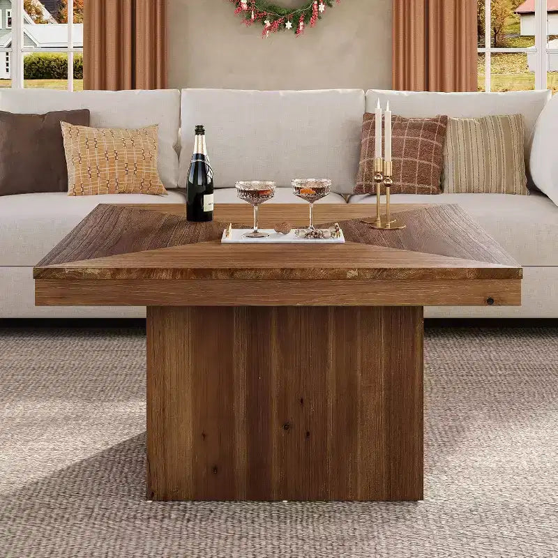 Table basse en bois pour salon, table basse carrée moderne de 35.43, meuble d’appoint de style rustique pour thé ou cocktails, pour petit espace et bureau