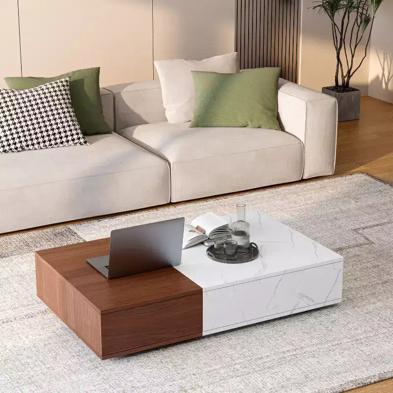 Mesa de centro moderna de mármol para sala de estar