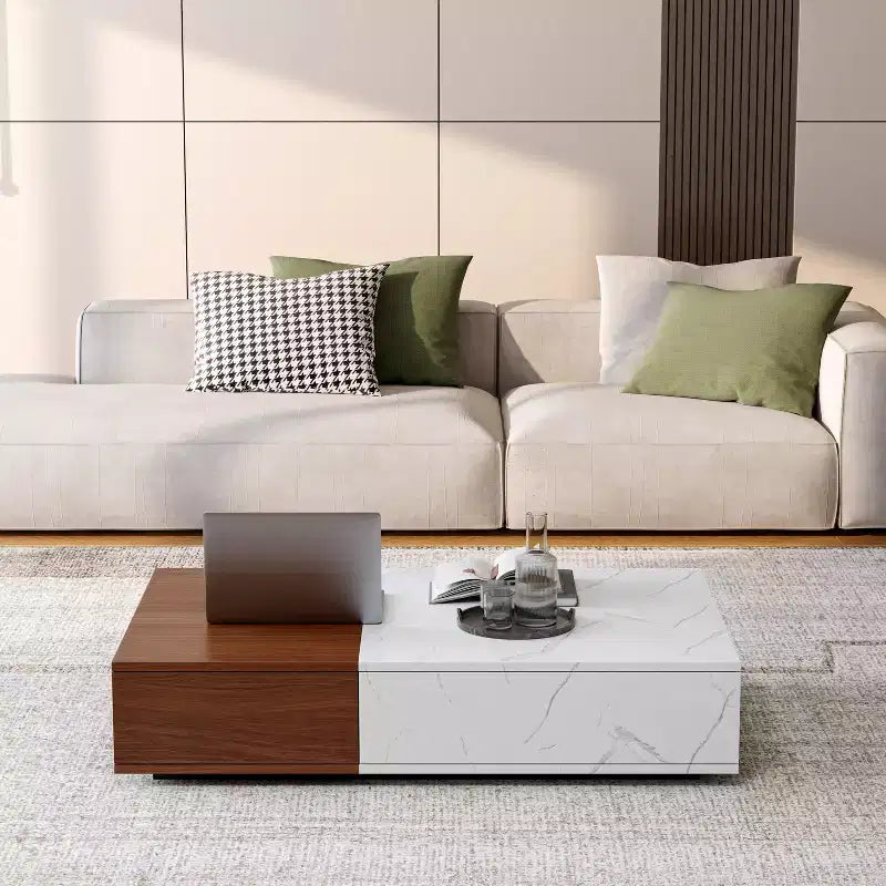 Mesa de centro moderna de mármol para sala de estar