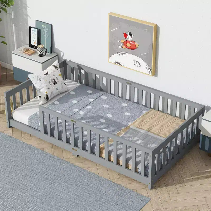 MAYEERTY King Bed Frame Under-Bed Storage High Weight Capacity Heavy-Duty Metal