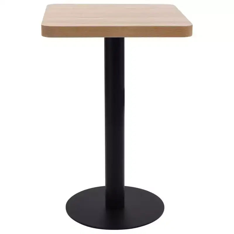 Mesa de bistró de MDF marrón oscuro, 23.6 x 23.6 in, elegante