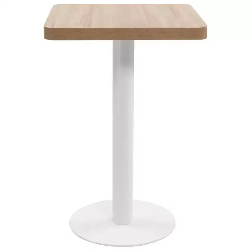 Mesa de bistró de MDF marrón oscuro, 23.6 x 23.6 in, elegante