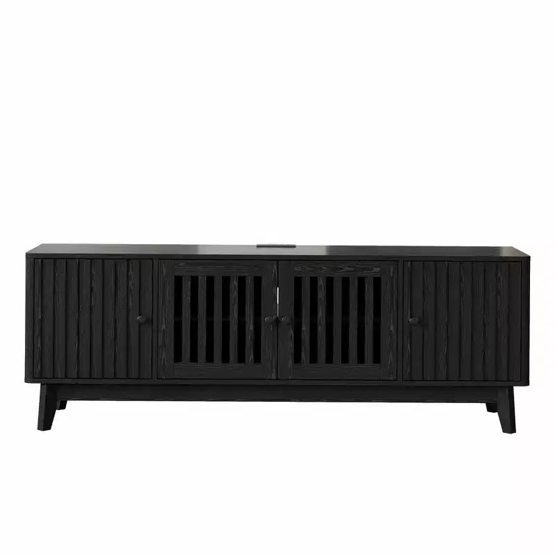 Mueble para TV y centro de entretenimiento con armarios de almacenamiento, 4 puertas, consola multimedia para televisores de hasta 70 pulgadas