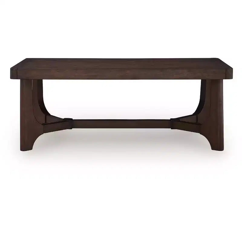 Mesa de centro rectangular de madera marrón oscuro