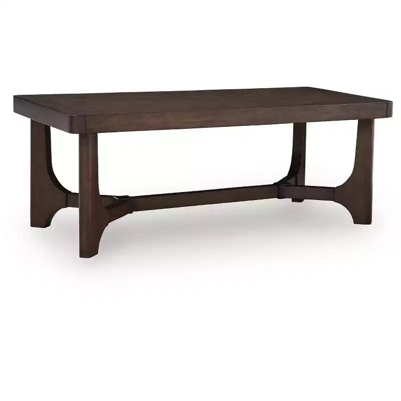 Mesa de centro rectangular de madera marrón oscuro