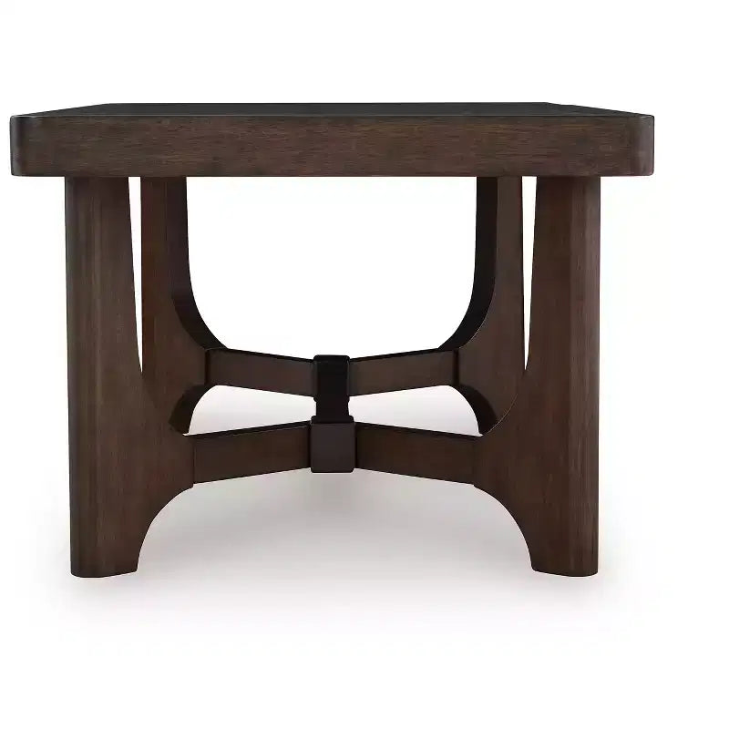 Mesa de centro rectangular de madera marrón oscuro