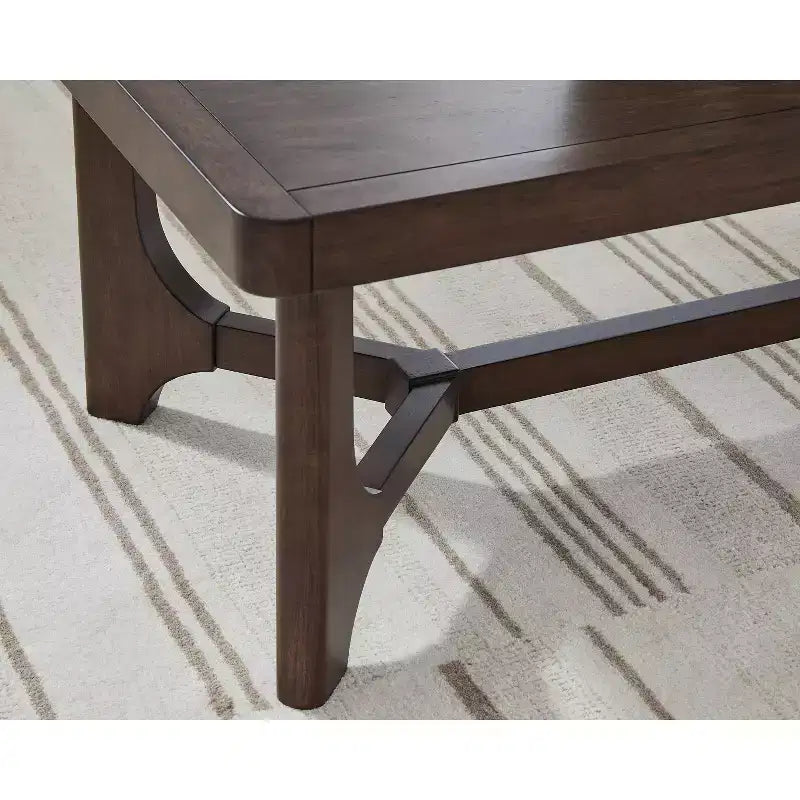 Mesa de centro rectangular de madera marrón oscuro