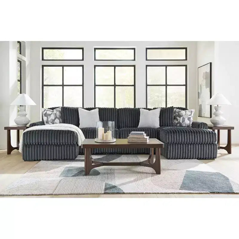 Mesa de centro rectangular de madera marrón oscuro