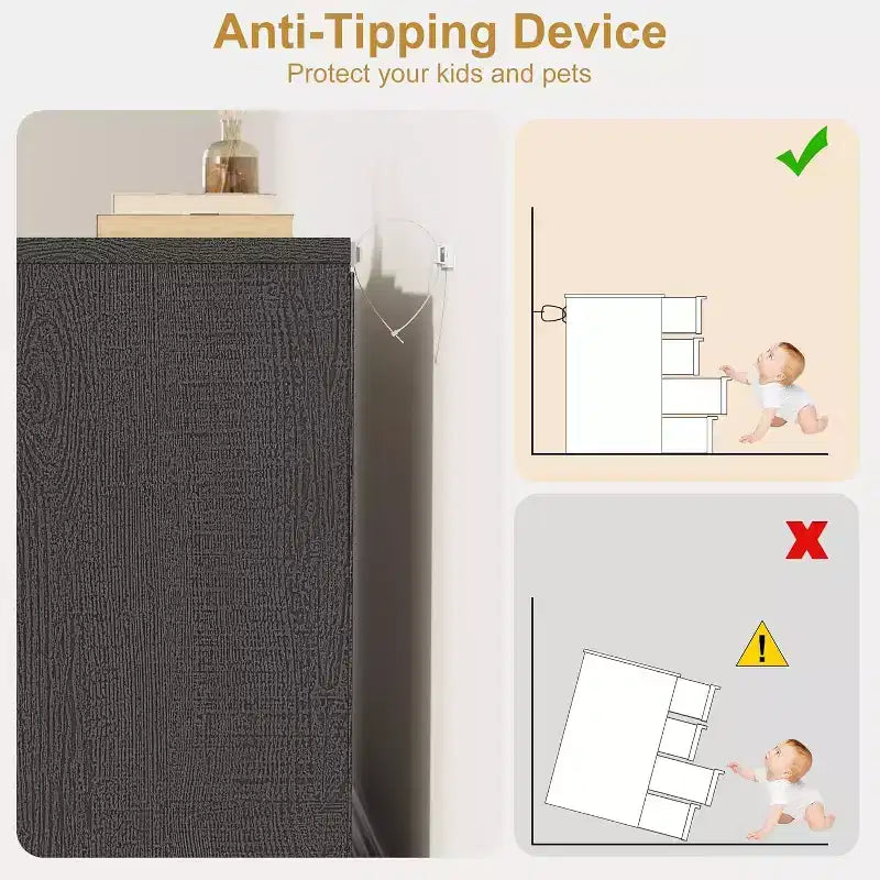 Moderner Nachttisch und Beistelltisch, Kommode mit 4 Schubladen für Schlafzimmer, Wohnzimmer und Eingangsbereich, schwarz