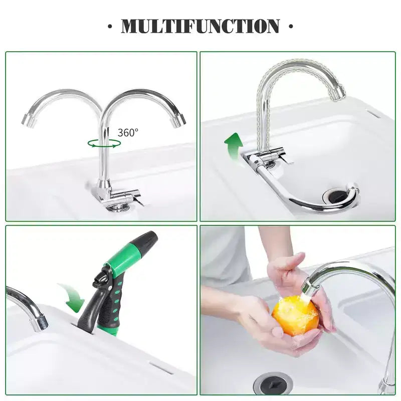 Mesa plegable de alta resistencia para limpiar pescado, con fregadero y grifo; estación portátil para filetear al aire libre con rociador, manguera de desagüe y almacenamiento, ideal para patio y pícnics