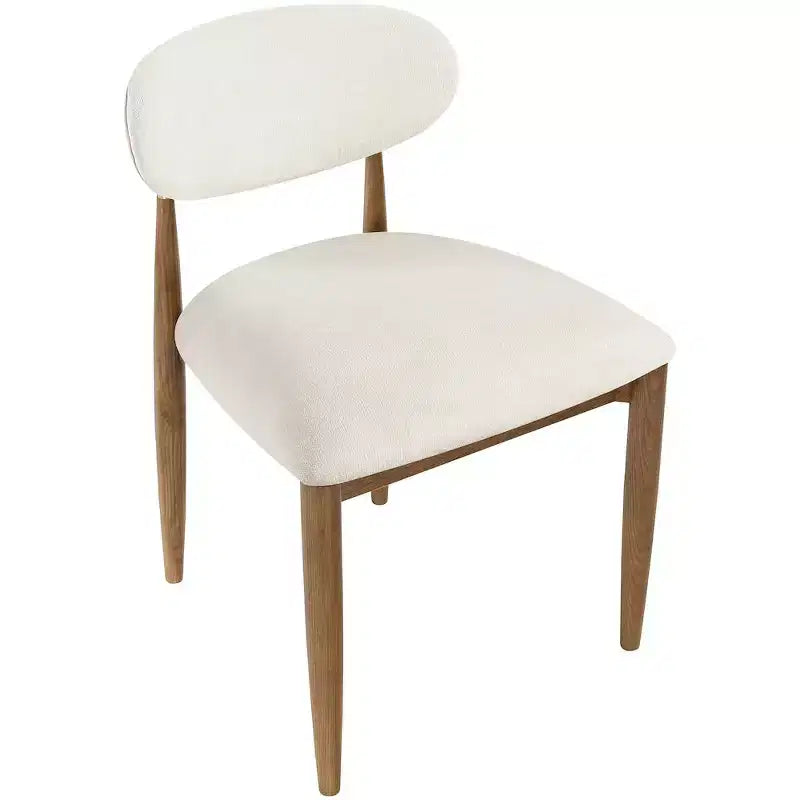 Beiger Esszimmer-Seitenstuhl mit strapazierfähigem Stoffbezug, 2er-Set