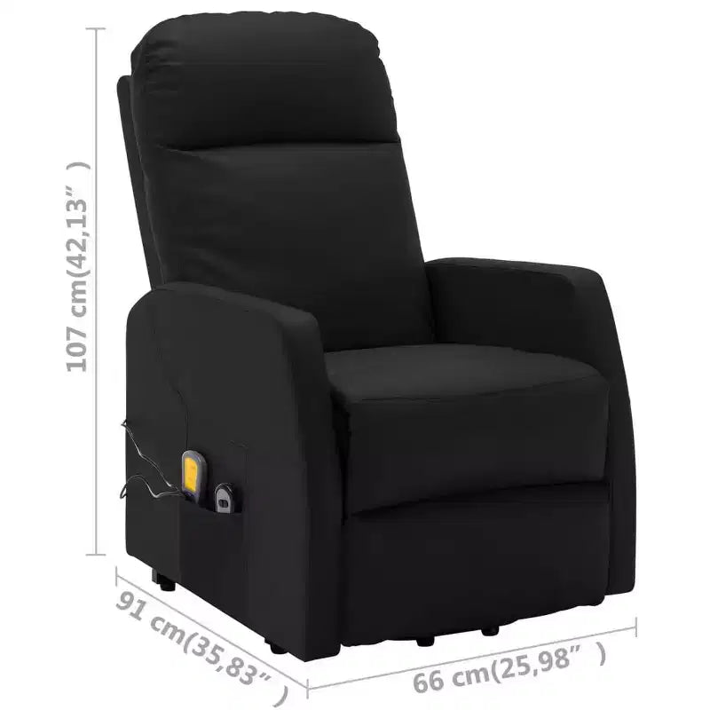 Sillón de masaje clásico reclinable, negro
