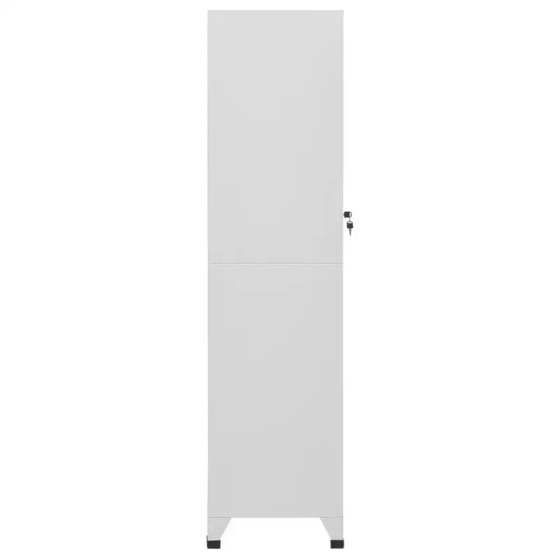 Taquilla industrial grande de acero gris, rectangular