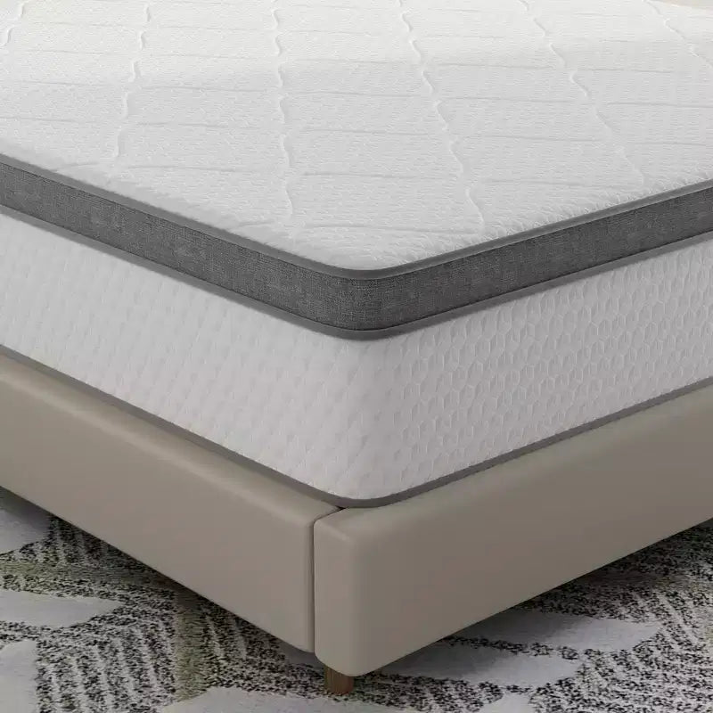 Matelas hybride en mousse à mémoire de forme et gel à 3 zones, livré en boîte