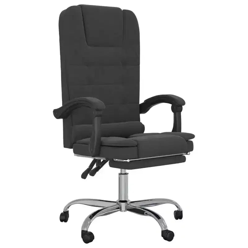 vidaXL Massage Office Chair Black Velvet, Metal, Plywood Medium