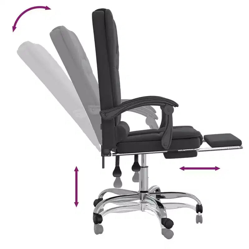 Sillón de masaje para oficina de terciopelo negro, metal y madera contrachapada, mediano