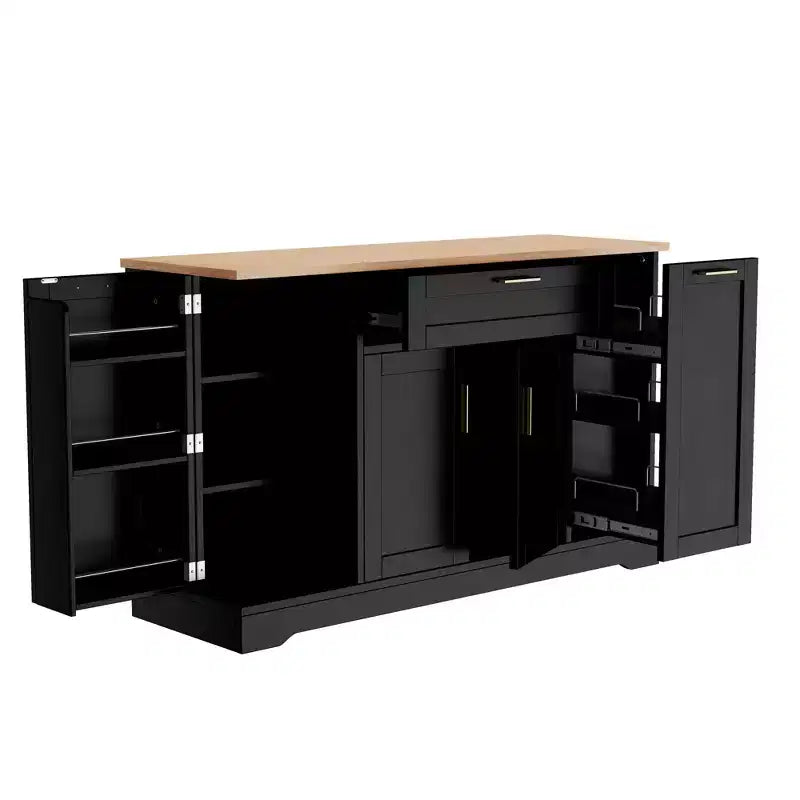 Aparador con estantes ajustables, estante extraíble de 3 niveles y cajón, isla de cocina para la cocina y la sala de estar