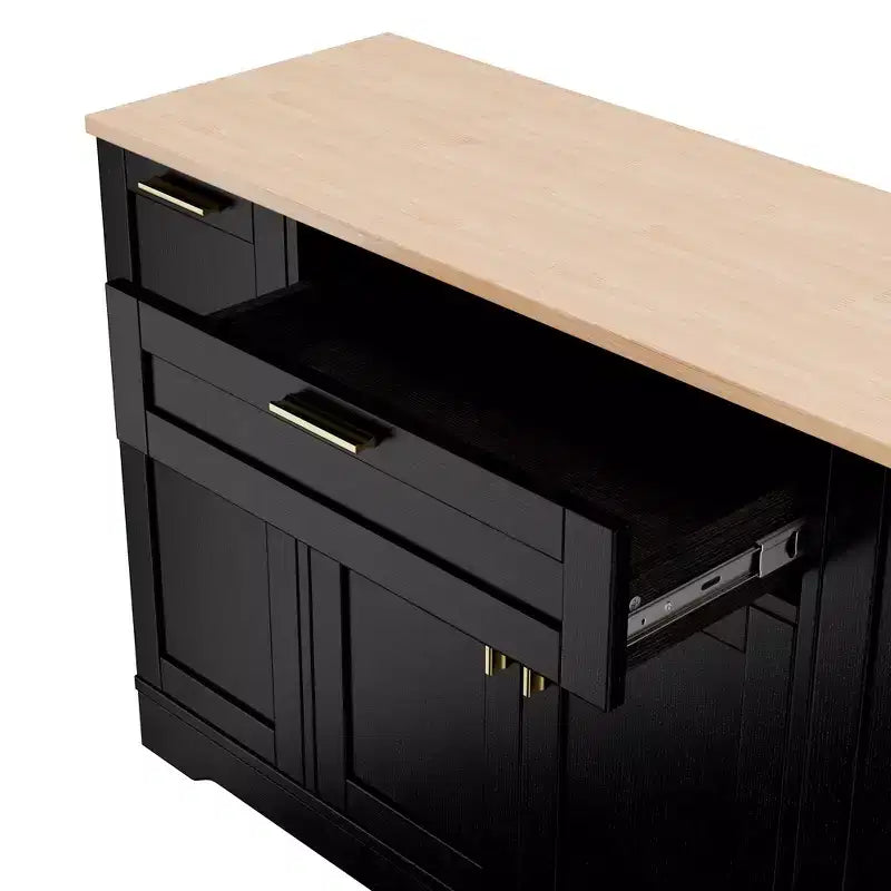 Aparador con estantes ajustables, estante extraíble de 3 niveles y cajón, isla de cocina para la cocina y la sala de estar