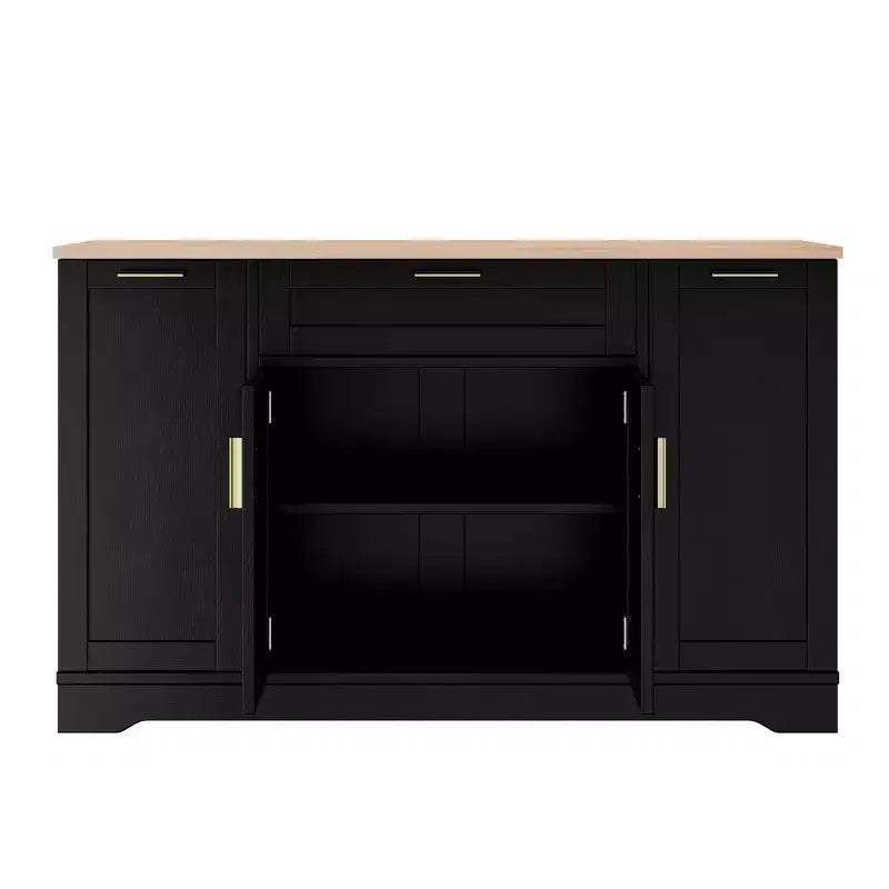 Aparador con estantes ajustables, estante extraíble de 3 niveles y cajón, isla de cocina para la cocina y la sala de estar