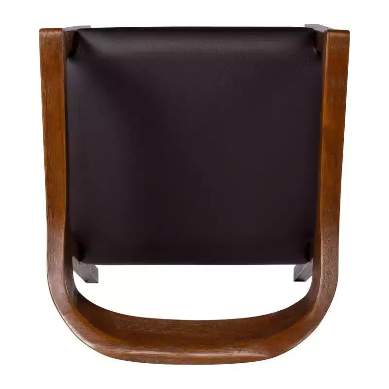 Juego de 2 sillones de comedor marrones/castaños tapizados, cuero sintético, estilo moderno de mediados de siglo
