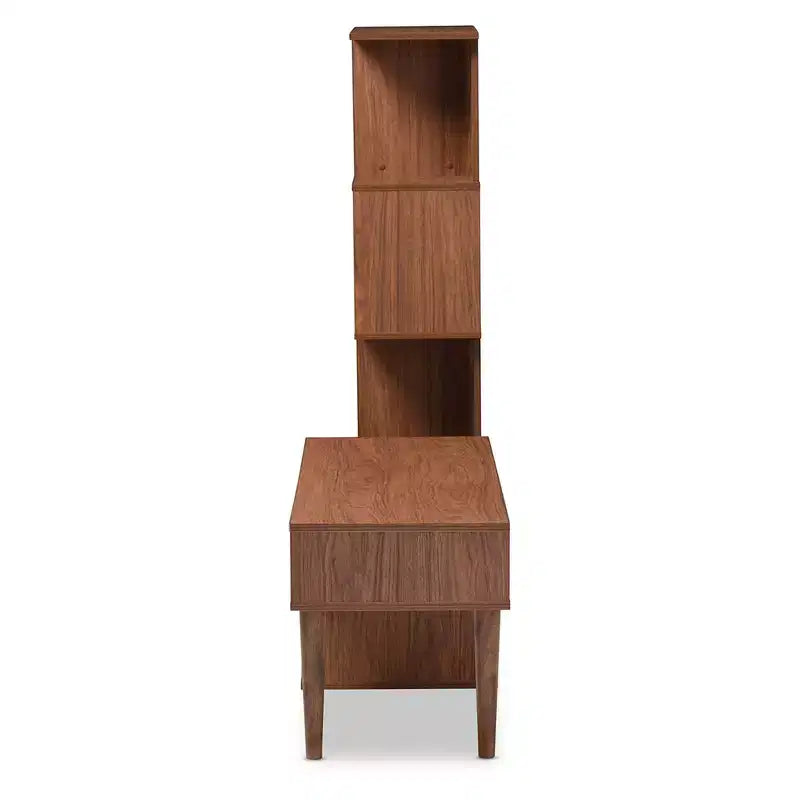 Meuble TV rétro moderne du milieu du siècle pour téléviseurs jusqu’à 60", centre de divertissement brun noyer, console multimédia