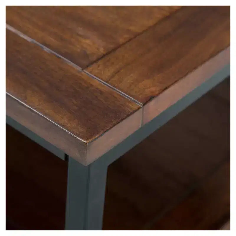 Mesa de centro de madera maciza de mango de 48", marrón coñac oscuro