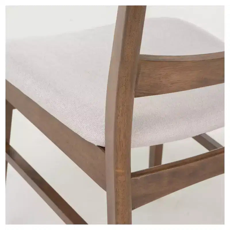 Juego de 2 sillas de comedor de estilo clásico de madera natural