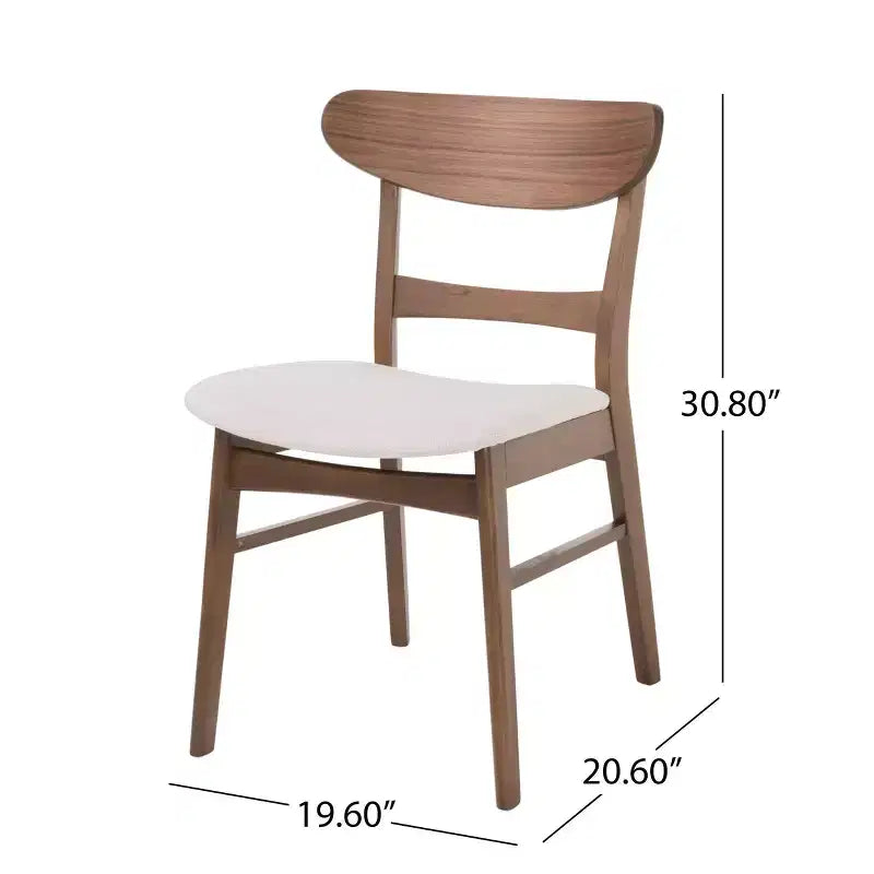Juego de 2 sillas de comedor de estilo clásico de madera natural