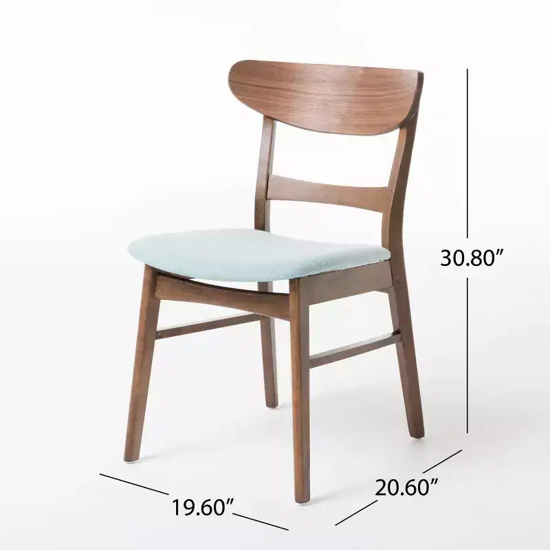 Juego de 2 sillas de comedor de estilo clásico de madera natural